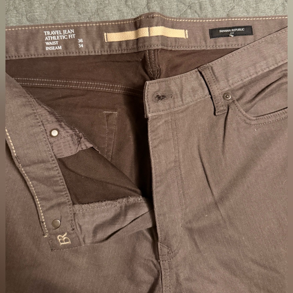 Banana Republic Travel Jean Athletic Fit Men’s Brown Jeans